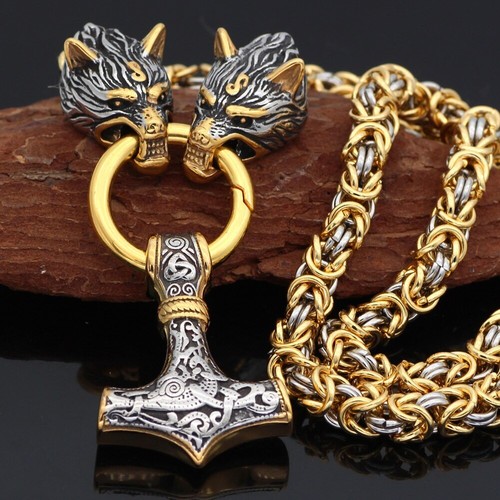 Wolf kopf nordviking amulett - nordviking,