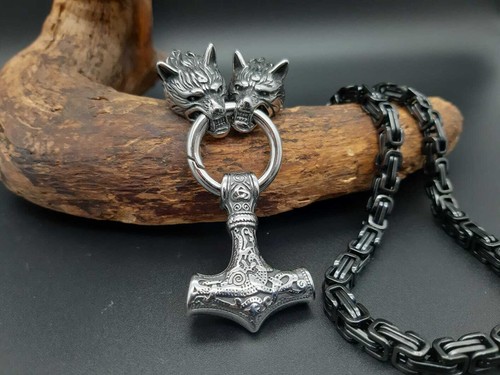 Thors hammer wolf wolfsköpfe - hammer,