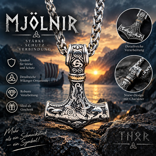 Mjölnir halskette thors - halskette,